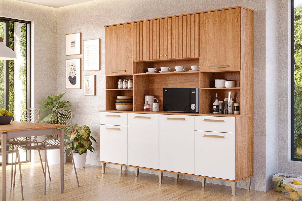 Cozinha Compacta MGM Livia 8 Portas 2 Gavetas e 6 Nichos