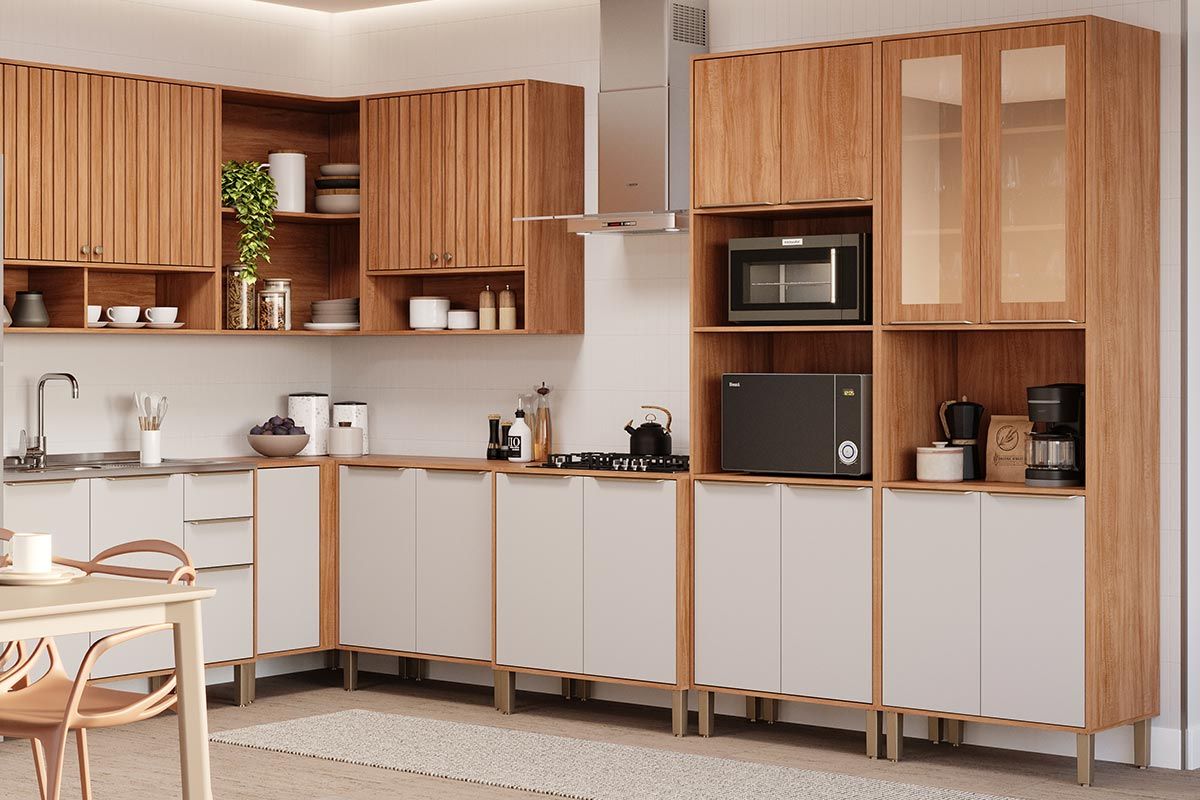 Paneleiro Cozinha MGM Divina c/4 Portas c/Vidro 70cm