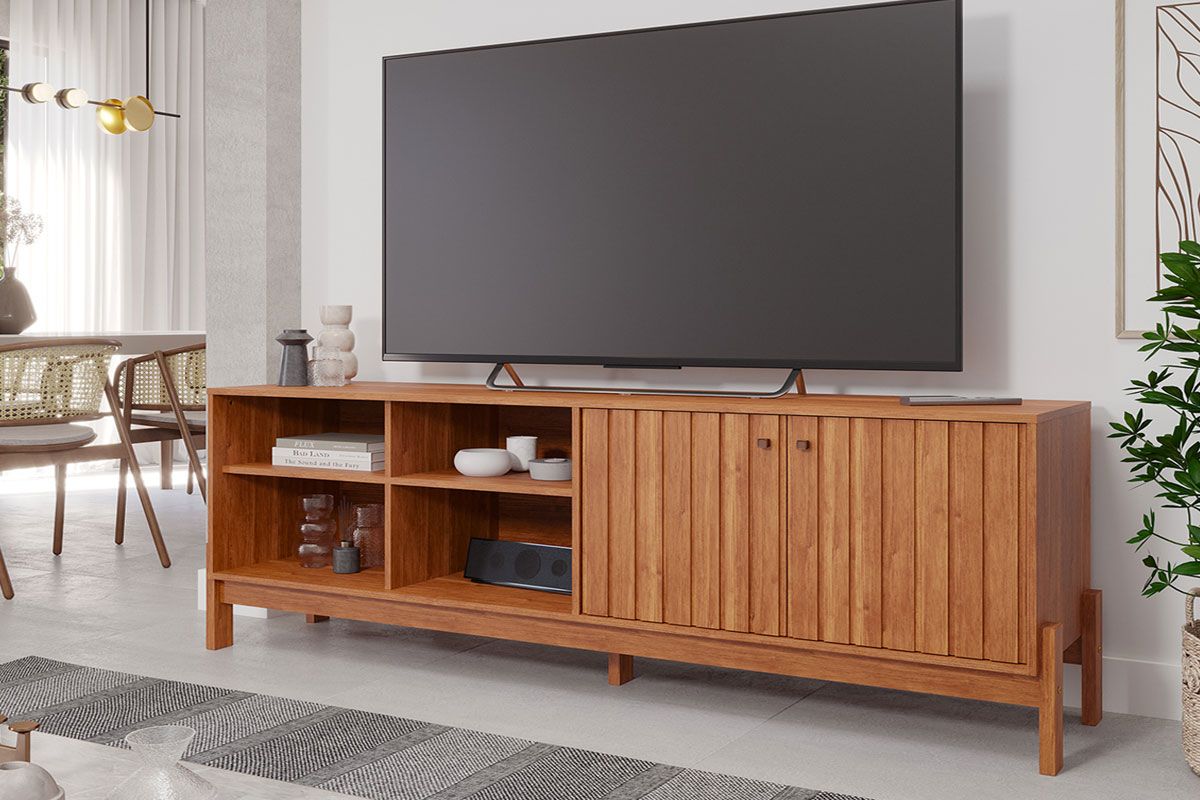 Rack Bancada p/ TV até 60 Pol Holanda 185cm Permóbili