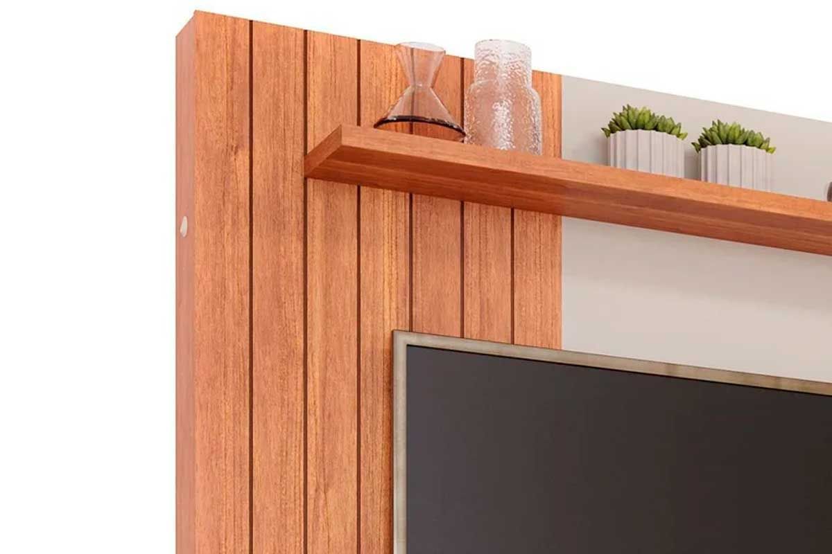 Home p/ TV até 70 Pol Caribe 1.8 Ripado c/2 Portas e 4 Nichos 180x196cm Permóbili