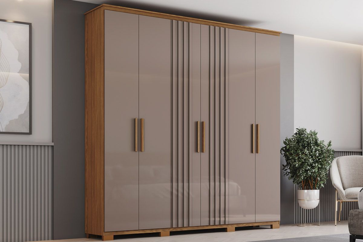 Guarda Roupa Casal 6 Portas e 4 Gavetas c/Pés Ávila HennNature/Avela Guarda Roupa Casal 6 Portas e 4 Gavetas c/Pés Ávila HennNature/Avela
