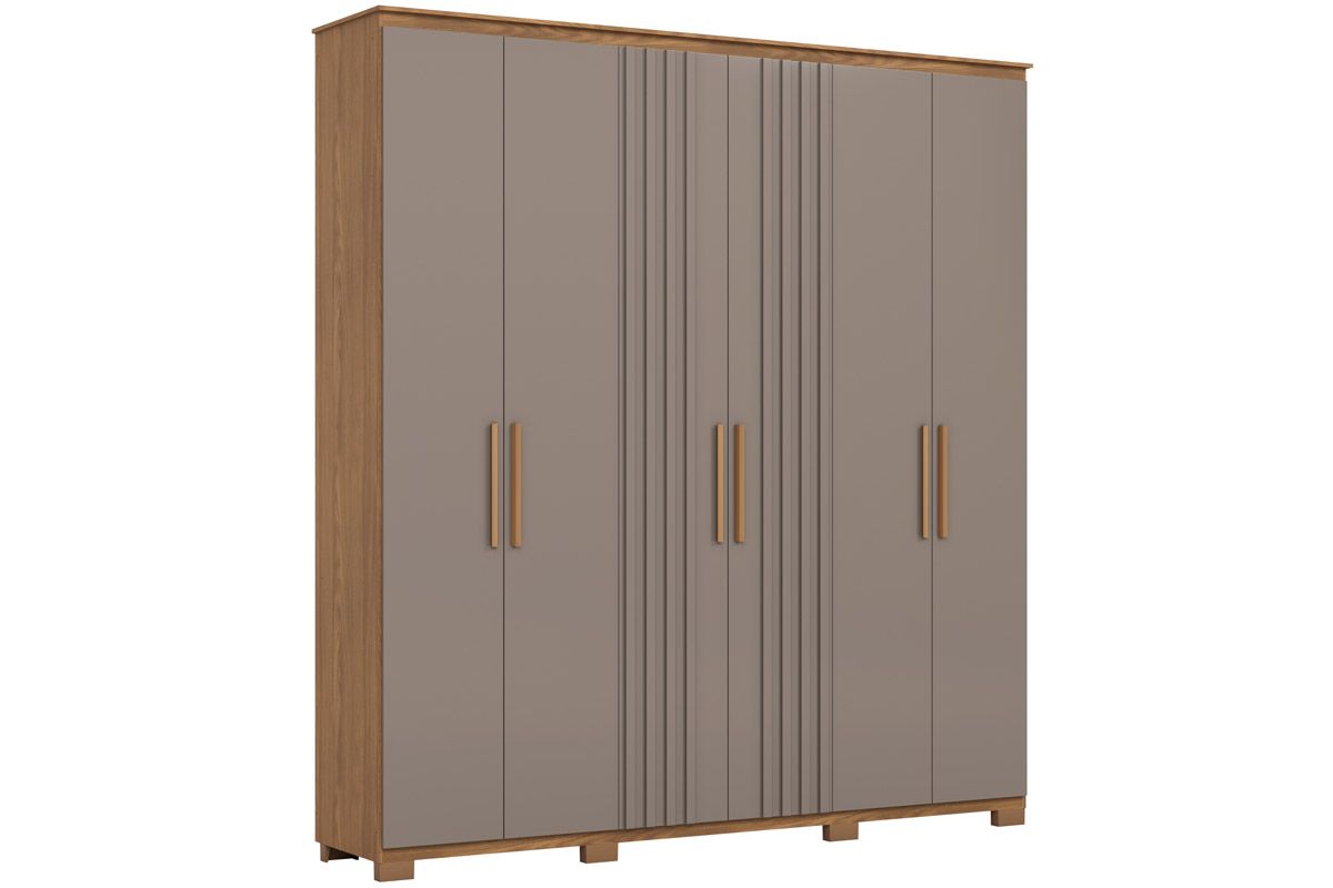 Guarda Roupa Casal 6 Portas e 4 Gavetas c/Pés Ávila HennNature/Avela Guarda Roupa Casal 6 Portas e 4 Gavetas c/Pés Ávila HennNature/Avela
