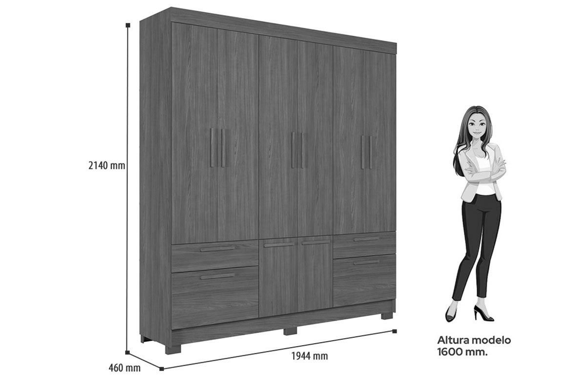 Guarda Roupa Casal 8 Portas e 4 Gavetas c/Pés Curitiba 8.4 S. Andirá Guarda Roupa Casal 8 Portas e 4 Gavetas c/Pés Curitiba 8.4 S. Andirá