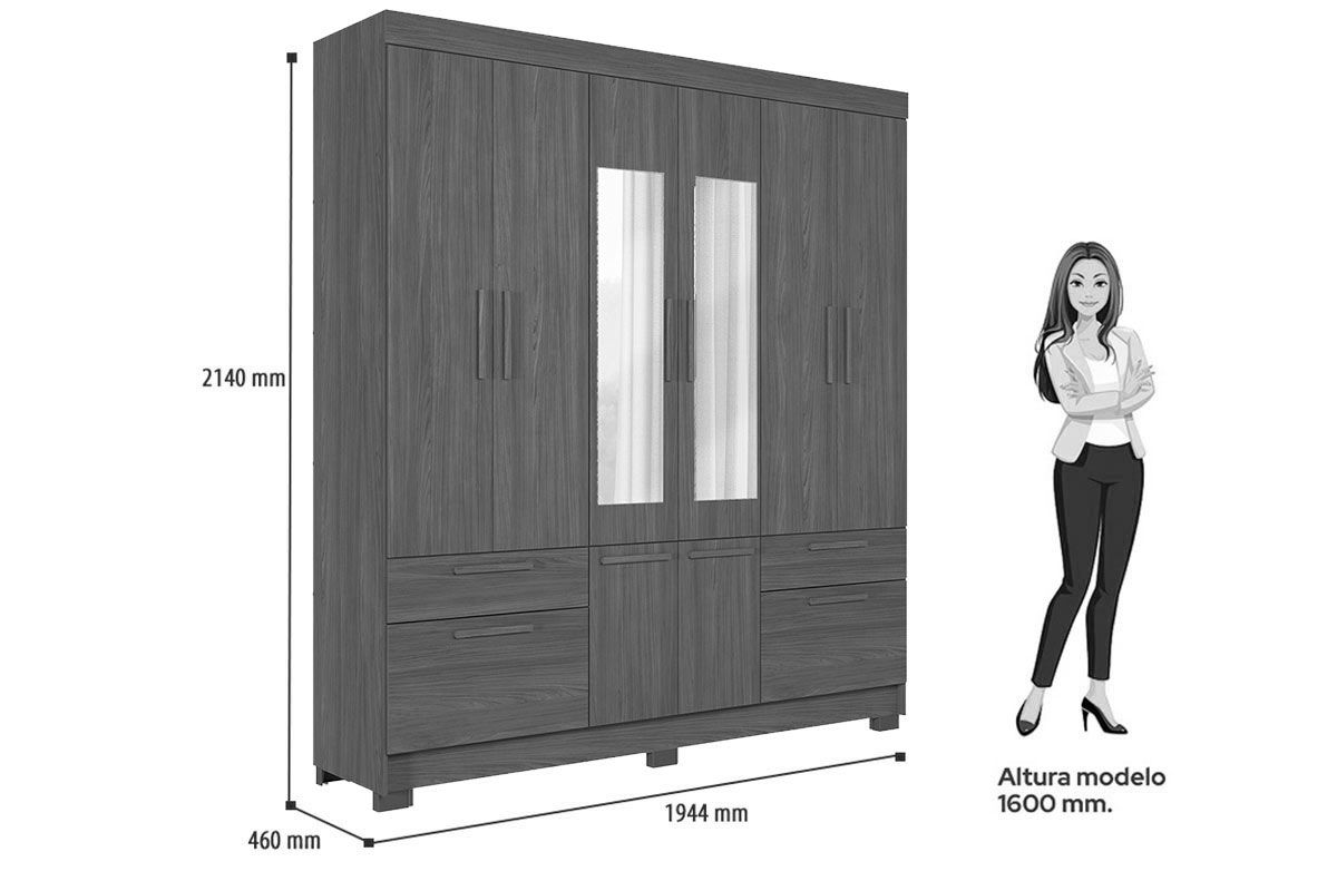 Guarda Roupa Casal 8 Portas (2 c/Espelho) e 4 Gavetas c/Pés Curitiba 8.4 S. Andirá Guarda Roupa Casal 8 Portas (2 c/Espelho) e 4 Gavetas c/Pés Curitiba 8.4 S. Andirá