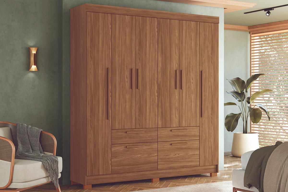 Guarda Roupa Casal 6 Portas Guarapuava S. AndiráJatobá