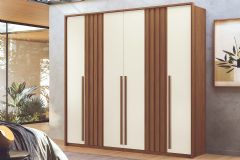Guarda Roupa Casal 6 Portas e 4 Gavetas Coimbra S. Andirá - Jatoba/Areia