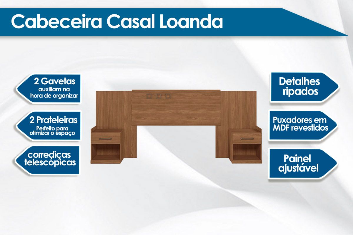 Cabeceira Box Madeirado S. Andirá Casal/Queen Loanda Cabeceira Box Madeirado S. Andirá Casal/Queen Loanda