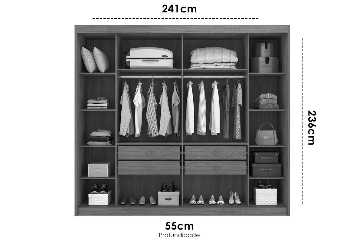 Guarda Roupa Casal 2 Portas e 4 Gavetas Belmonte/Brusque N. Horizonte Guarda Roupa Casal 2 Portas e 4 Gavetas Belmonte/Brusque N. Horizonte