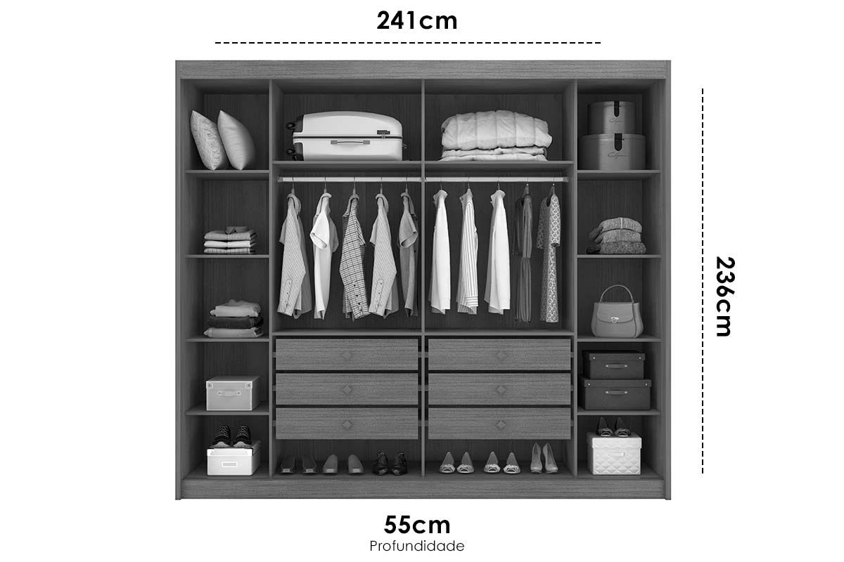 Guarda Roupa Casal 2 Portas e 6 Gavetas Belmonte/Brusque N. Horizonte Guarda Roupa Casal 2 Portas e 6 Gavetas Belmonte/Brusque N. Horizonte