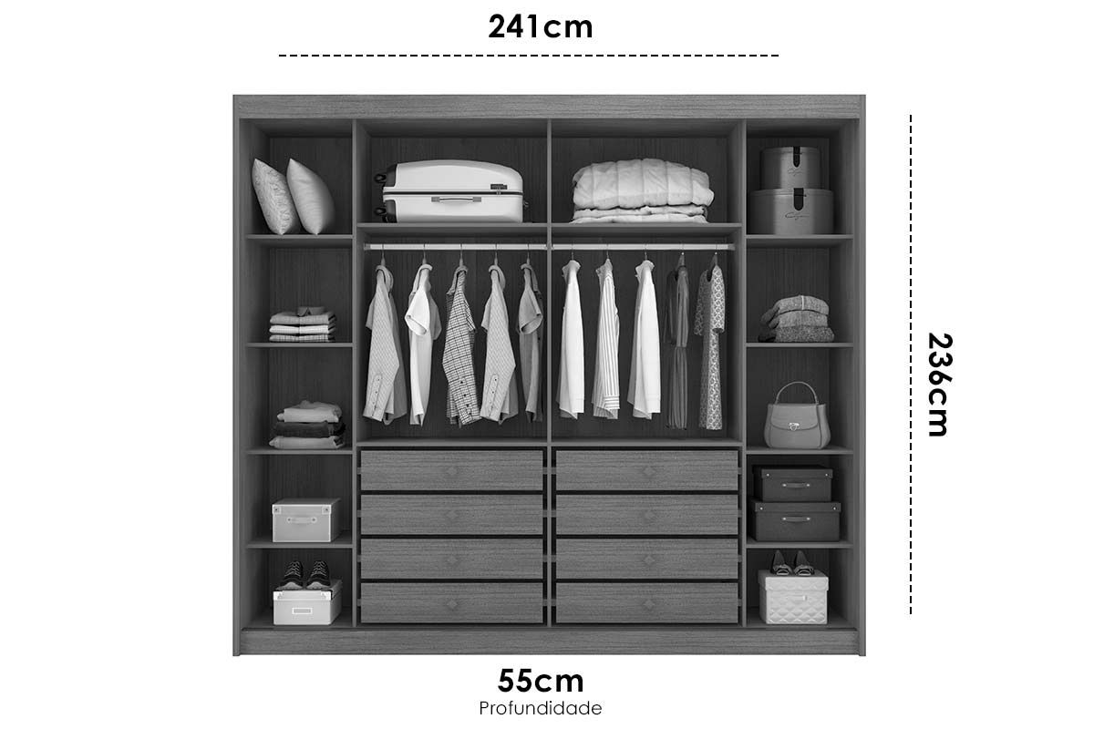 Guarda Roupa Casal 2 Portas e 8 Gavetas Belmonte/Brusque N. Horizonte Guarda Roupa Casal 2 Portas e 8 Gavetas Belmonte/Brusque N. Horizonte