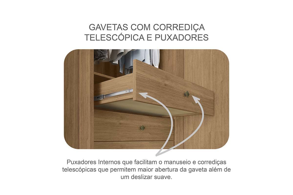 Guarda Roupa Casal 2 Portas de Correr (1 c/Espelho) e 6 Gavetas Sienna/Versatto N. Horizonte Guarda Roupa Casal 2 Portas de Correr (1 c/Espelho) e 6 Gavetas Sienna/Versatto N. Horizonte