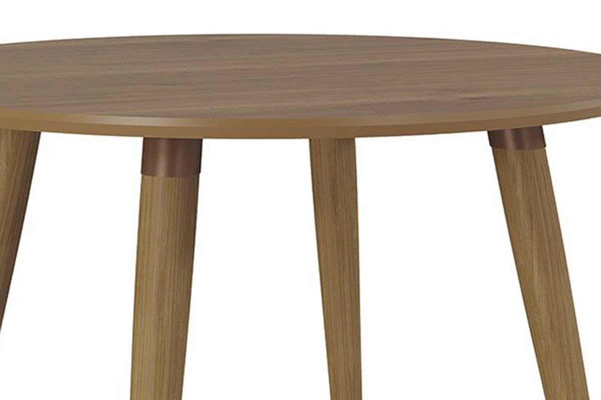 Mesa Jantar Dani c/Tampo Madeirado Redondo 109cm Cimol Mesa Jantar Dani c/Tampo Madeirado Redondo 109cm Cimol
