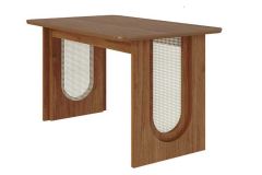 Mesa Jantar Valentina c/Tampo Madeirado 130x80cm Cimol - Cinamomo