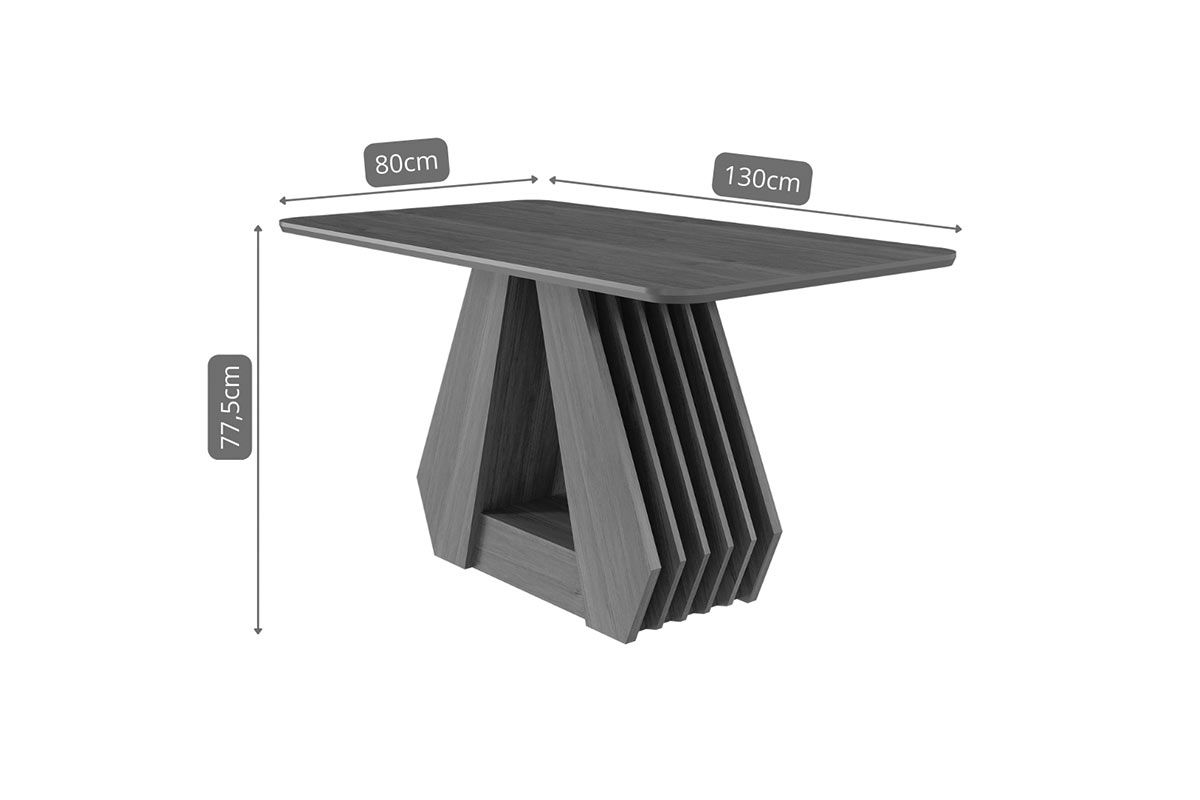 Mesa Jantar Agata c/Tampo MDF 130cm Cimol Mesa Jantar Agata c/Tampo MDF 130cm Cimol