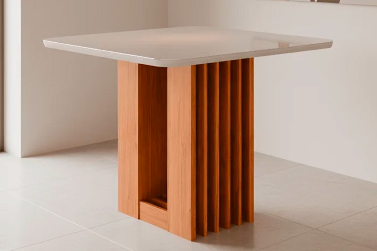 Mesa Jantar Ariela c/Tampo MDF 95cm Cimol Mesa Jantar Ariela c/Tampo MDF 95cm Cimol