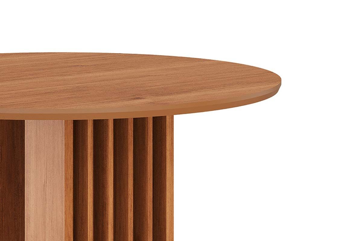 Mesa Jantar Ariela c/Tampo Madeirado Redondo 109x109cm Cimol