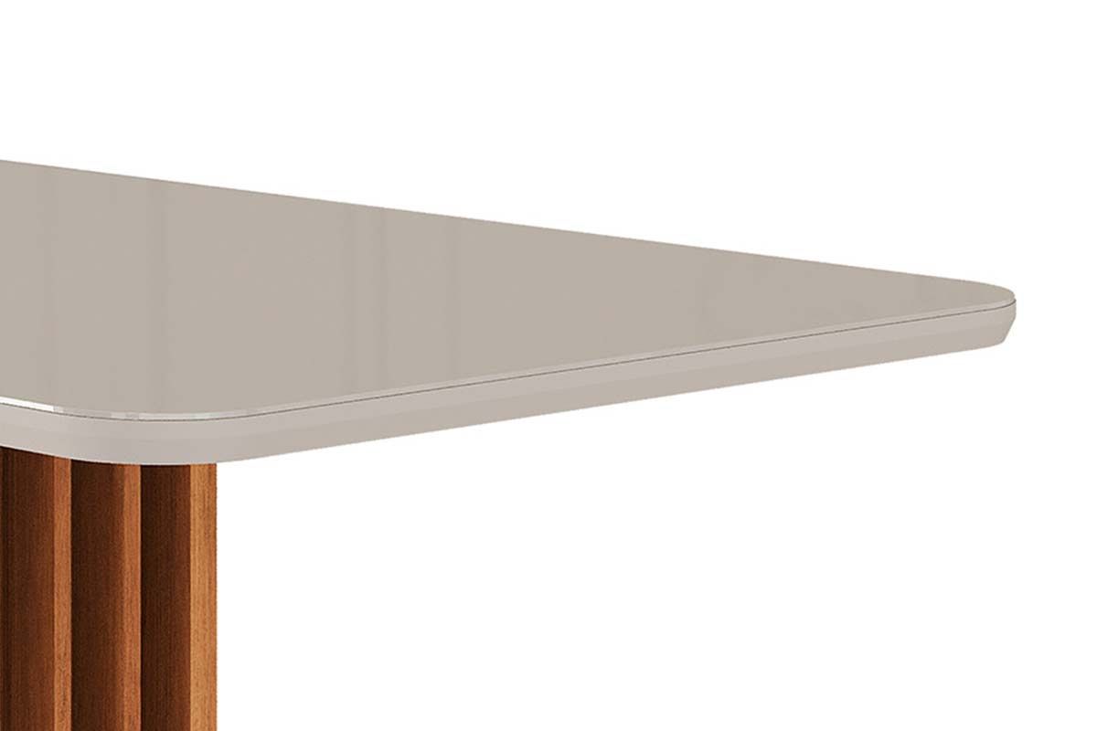 Mesa Jantar Ariela c/Tampo Madeirado Vidro 160x80cm Cimol