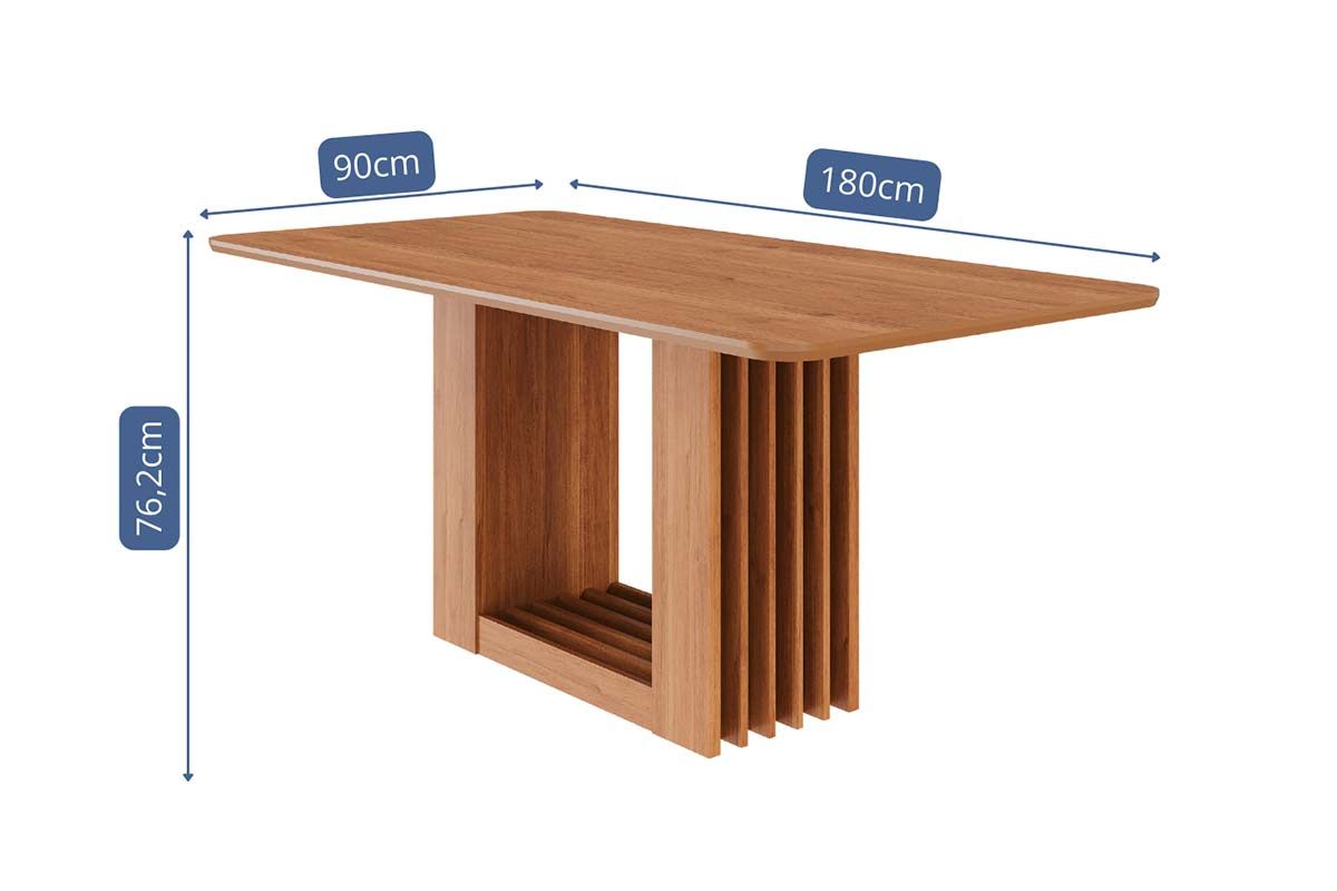 Mesa Jantar Ariela c/Tampo Madeirado 180x90cm Cimol Mesa Jantar Ariela c/Tampo Madeirado 180x90cm Cimol