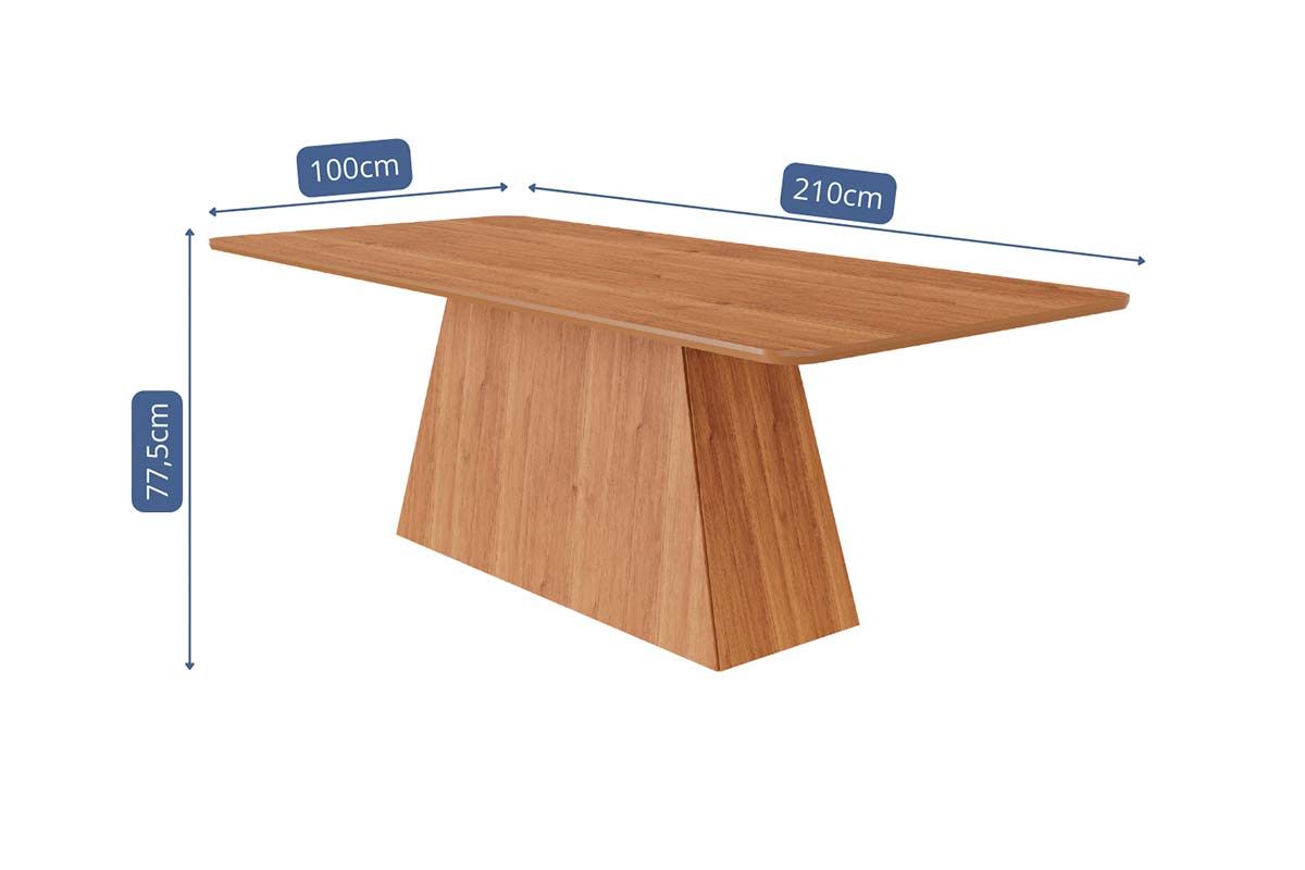 Mesa Jantar Helena c/Tampo Madeirado 210x100cm Cimol