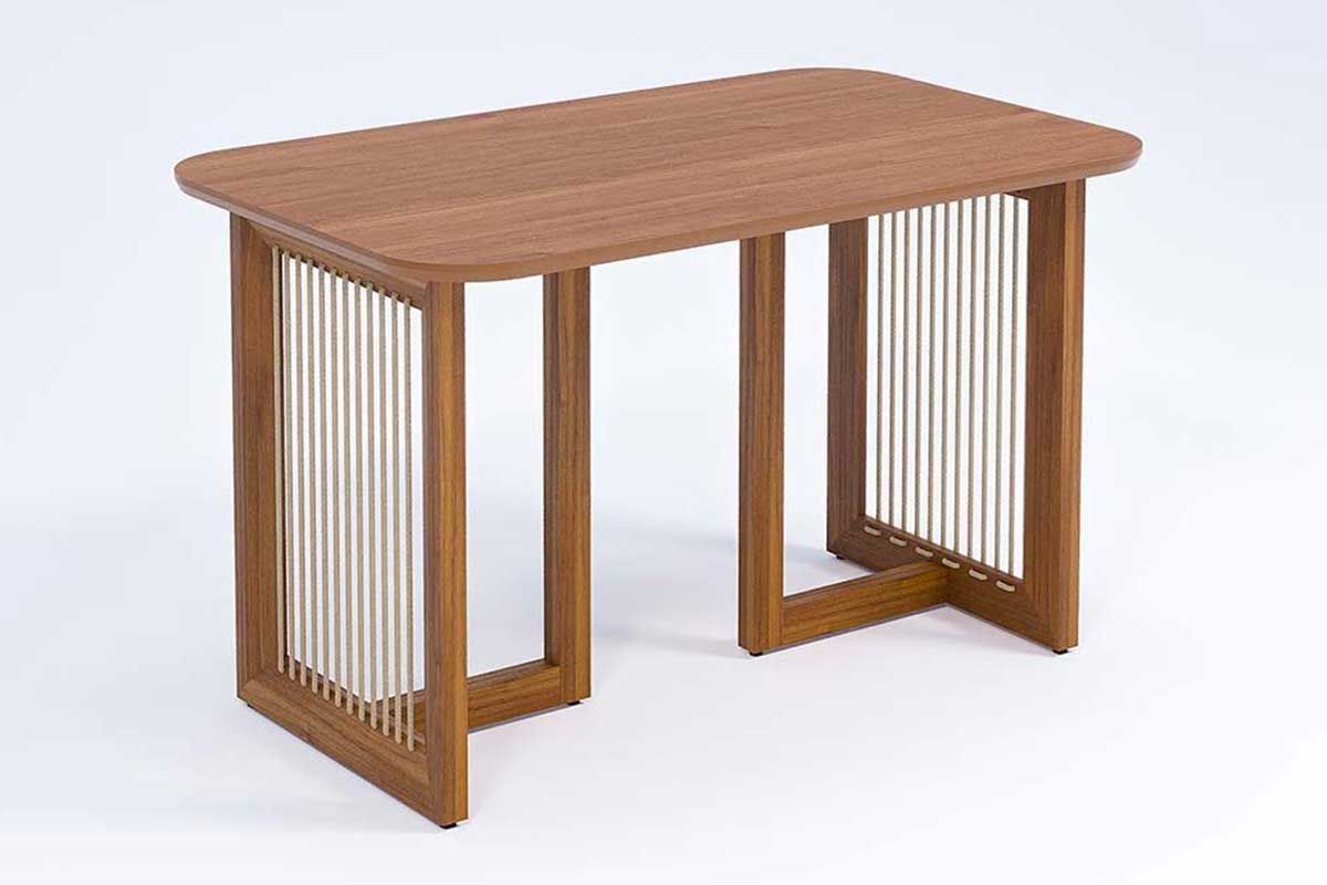 Mesa Jantar Regia Natuame c/Tampo Madeirado 130x80cm CimolCarvalho/Cinamomo