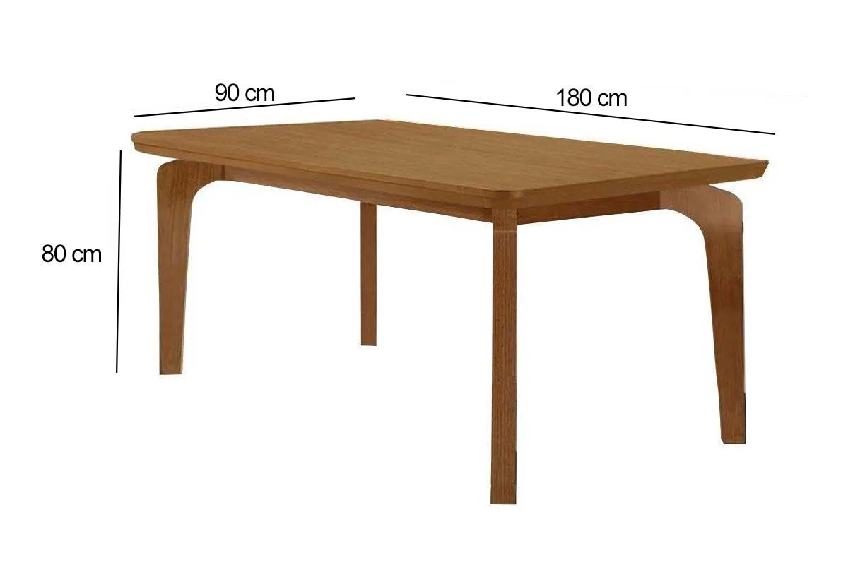 Mesa Jantar Londrina c/Tampo MDF Curvo 180cm Rufato Mesa Jantar Londrina c/Tampo MDF Curvo 180cm Rufato