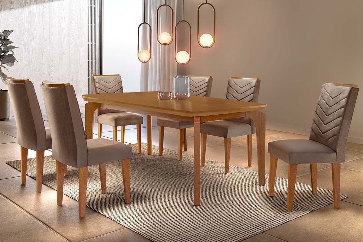 Mesa Jantar Londrina c/Tampo MDF Curvo 180cm Rufato Mesa Jantar Londrina c/Tampo MDF Curvo 180cm Rufato