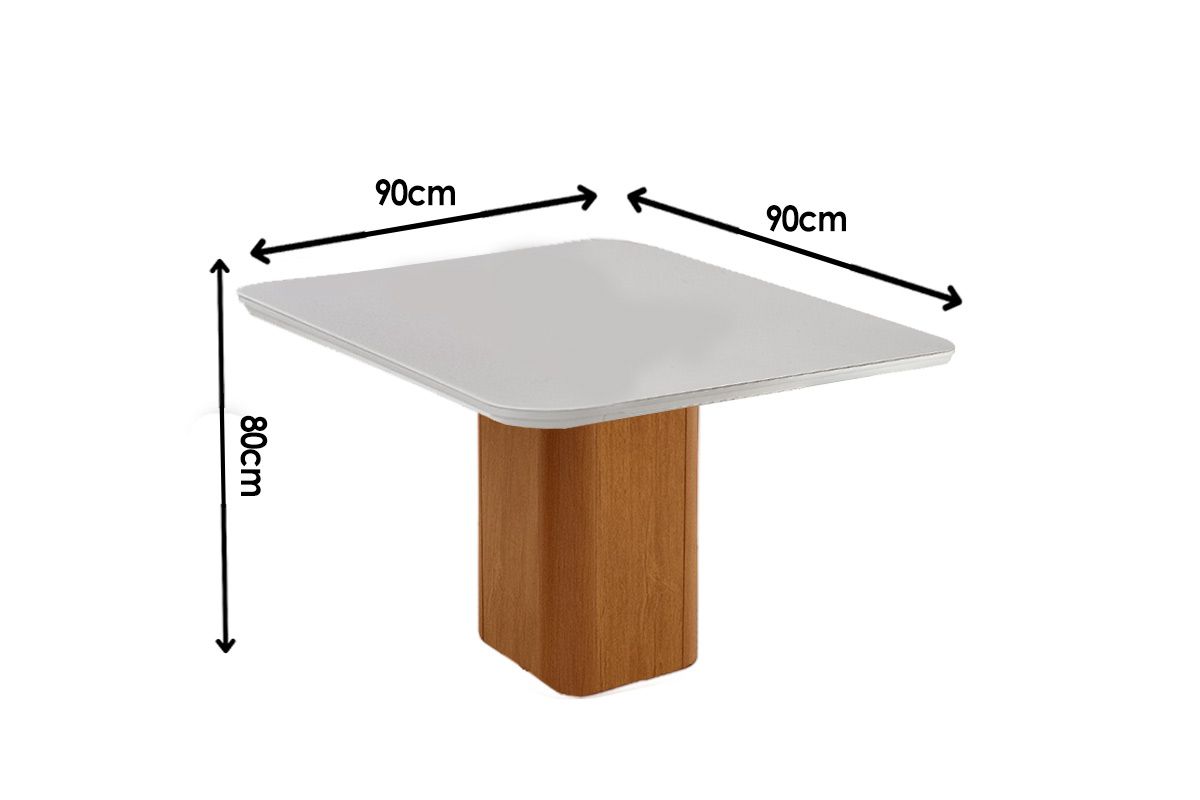 Mesa Jantar Maldivas c/Tampo MDF/Vidro Curvo 90cm Rufato Mesa Jantar Maldivas c/Tampo MDF/Vidro Curvo 90cm Rufato