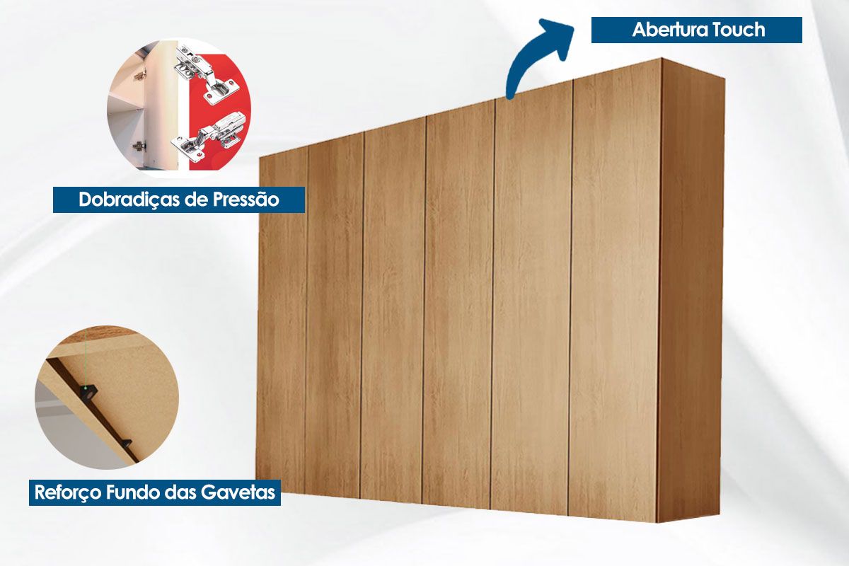 Guarda Roupa Casal 6 Portas e 6 Gavetas Horizon Rufato Guarda Roupa Casal 6 Portas e 6 Gavetas Horizon Rufato