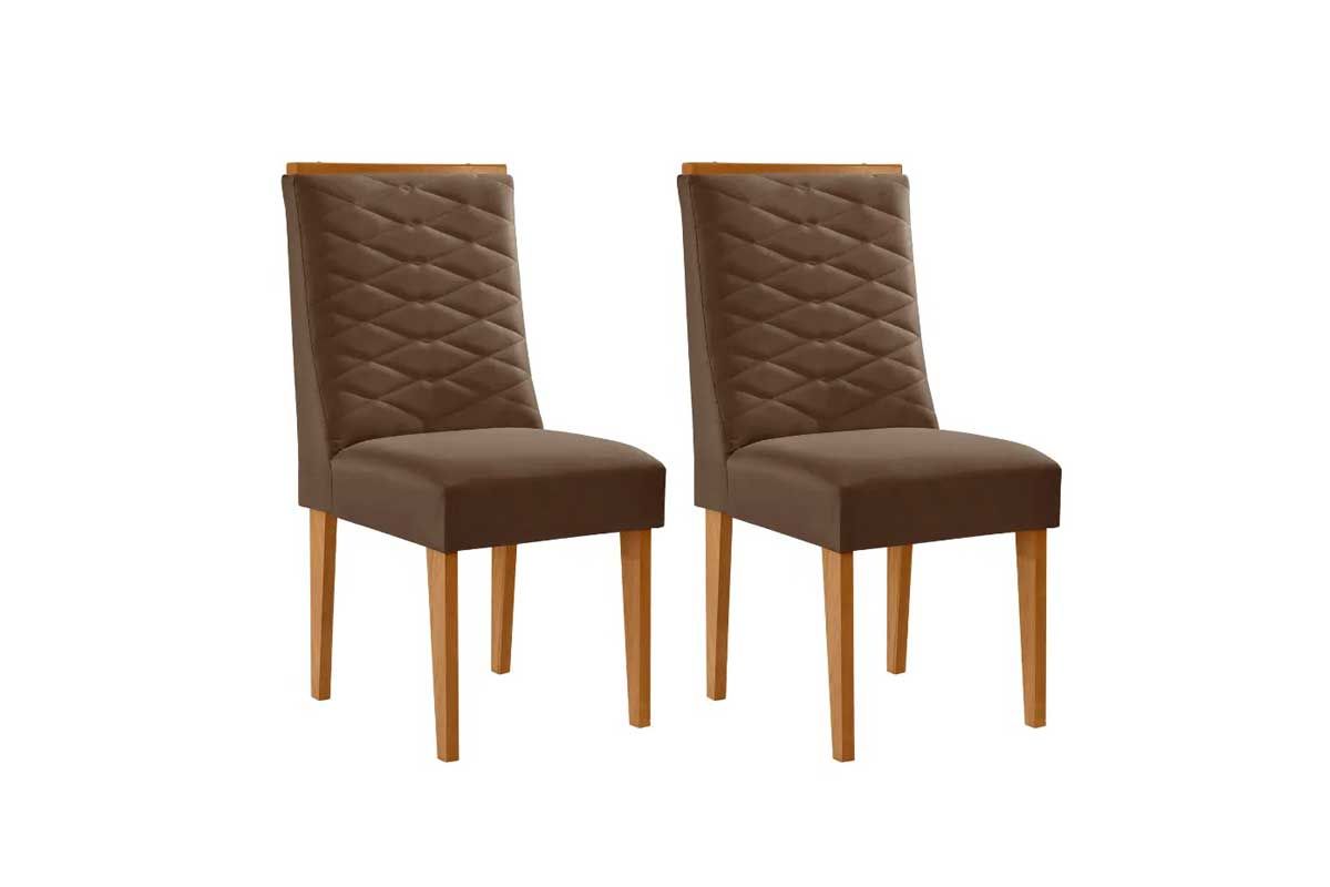 Cadeira Jantar Maldivas Kit 2 Un RufatoNaturalle/Suede Marrom Cadeira Jantar Maldivas Kit 2 Un RufatoNaturalle/Suede Marrom