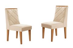 Cadeira Jantar Pietá Kit 2 Un Rufato - Naturalle/Suede Creme