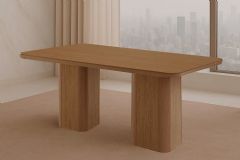 Mesa Jantar Maldivas c/Tampo MDF Curvo 180cm Rufato - Flex Naturale/Off White ou Naturale
