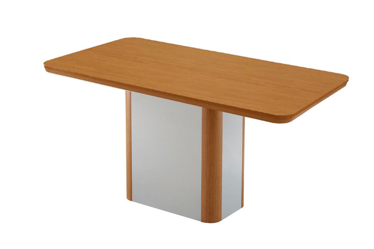 Mesa Jantar Pietá c/Tampo MDF Curvo 180cm RufatoOff White/Naturale/Naturale