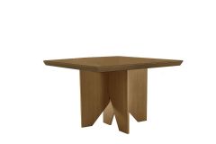 Mesa Jantar Nevada c/Tampo MDF Curvo 90cm Rufato - Naturale/Naturale