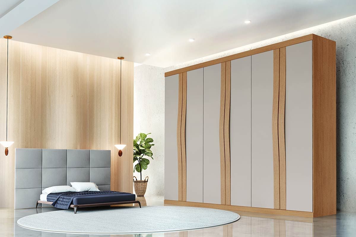 Guarda Roupa Casal 6 Portas 6Gavs Linea Rufato