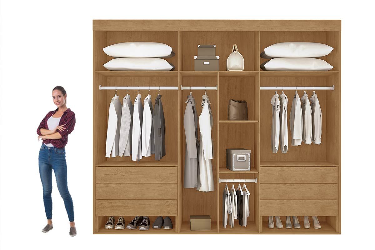 Guarda Roupa Casal 6 Portas 6Gavs Linea Rufato