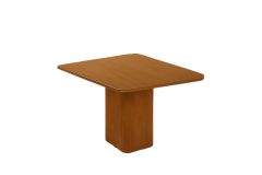 Mesa Jantar Maldivas c/Tampo MDF Curvo 90cm Rufato - Flex Naturale/Off White ou Naturale
