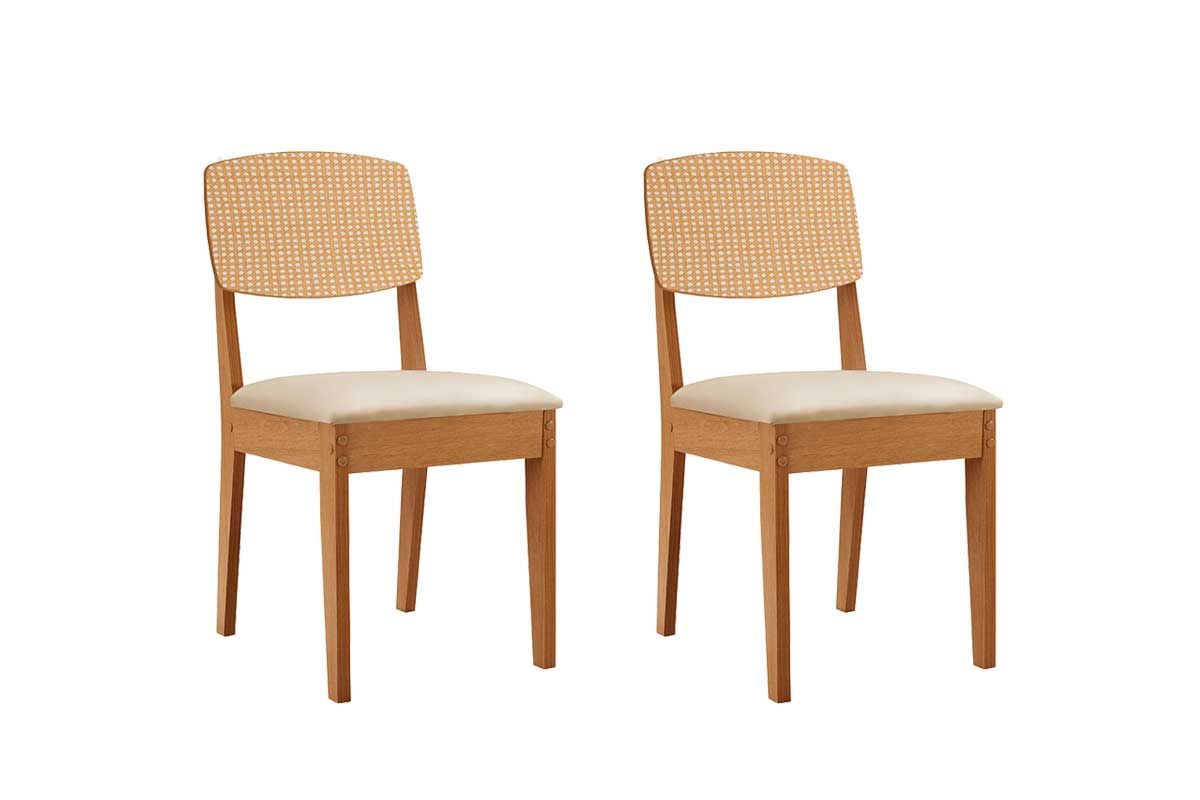 Cadeira Jantar Havana Premium Kit 2 Un RufatoNaturalle/Suede Creme Cadeira Jantar Havana Premium Kit 2 Un RufatoNaturalle/Suede Creme