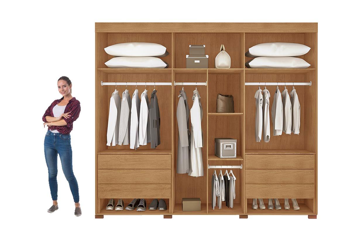 Guarda Roupa Casal 6 Portas e 6 Gavetas c/Pés Horizon Rufato Guarda Roupa Casal 6 Portas e 6 Gavetas c/Pés Horizon Rufato