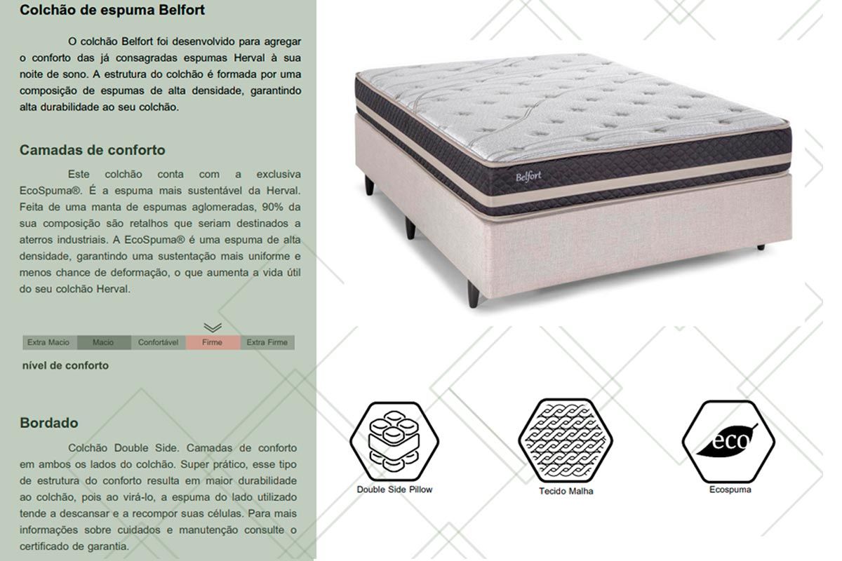 Colchão Ortopédico Herval D65 Belfort