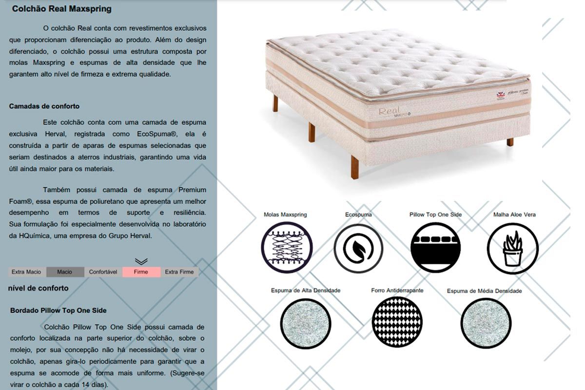 Colchão Molas Maxspring Herval Real Colchão Molas Maxspring Herval Real