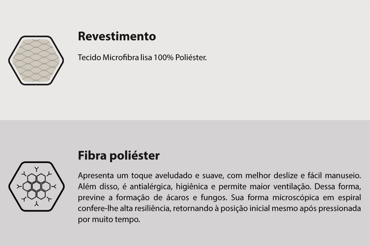 Travesseiro Fibras Pluma Siliconada MH7632 Herval