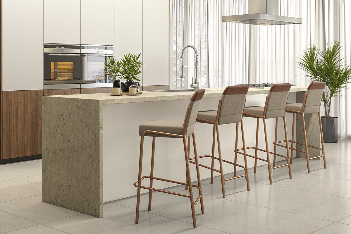 Banqueta Sala de Jantar Duo 1753 Kit 2 Un Carraro