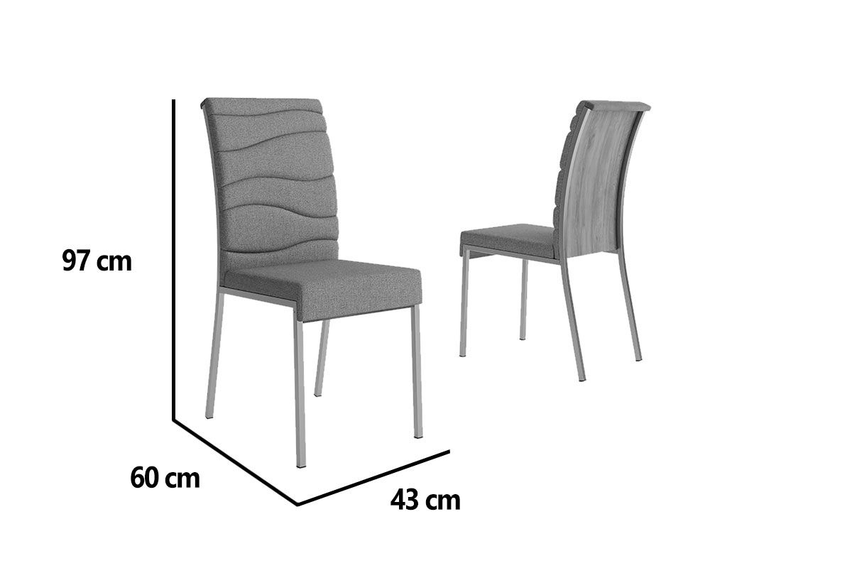 Cadeira Jantar Wave 1754 Aço Kit 2 Uni Carraro Cadeira Jantar Wave 1754 Aço Kit 2 Uni Carraro