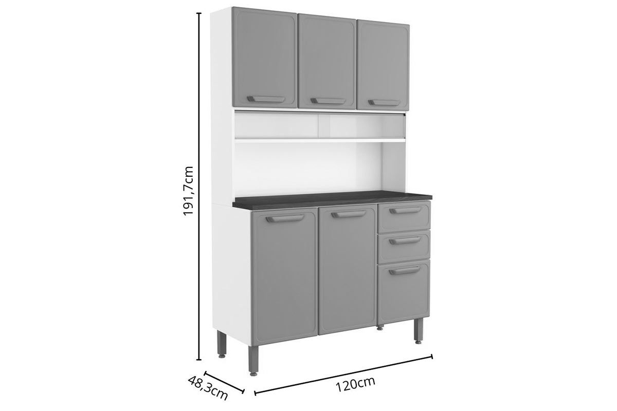 Cozinha Compacta Bertolini Bella c/6 Portas e 2 Gavetas 120cm Cozinha Compacta Bertolini Bella c/6 Portas e 2 Gavetas 120cm