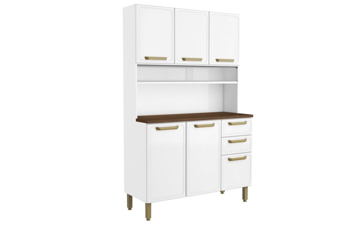 Cozinha Compacta Bertolini Bella c/6 Portas e 2 Gavetas 120cmBranco Cozinha Compacta Bertolini Bella c/6 Portas e 2 Gavetas 120cmBranco