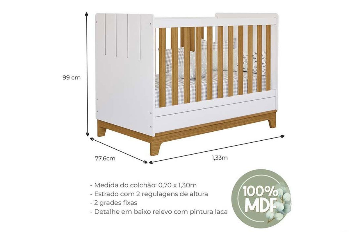 Berço Infantil Biscoito 2 em 1 Permóbili Baby