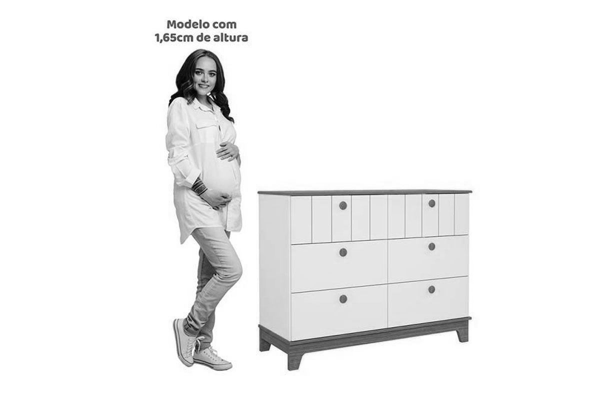 Cômoda Infantil Biscoito c/6 Gavetas - Permóbili Baby
