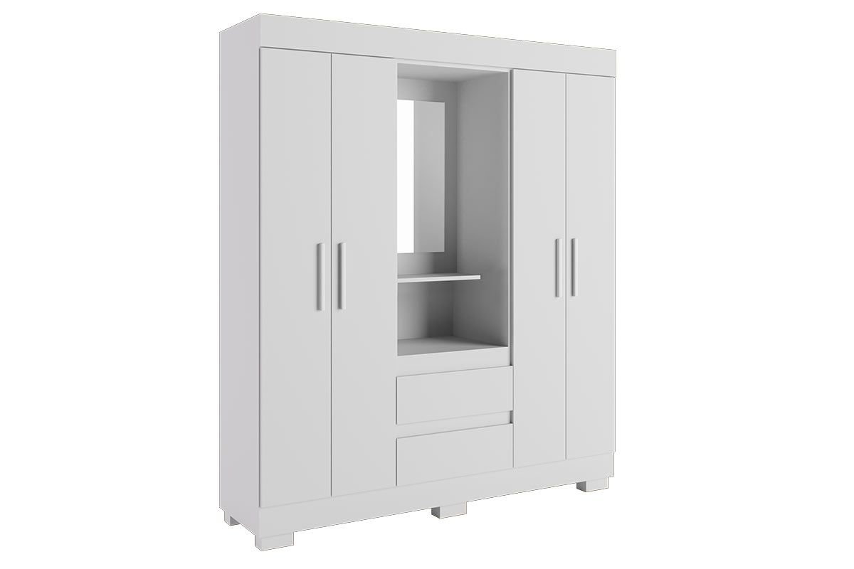 Guarda Roupa Solteiro 4 Portas e 2 Gavs c/1 Espelho Isabely Plus ACP Guarda Roupa Solteiro 4 Portas e 2 Gavs c/1 Espelho Isabely Plus ACP