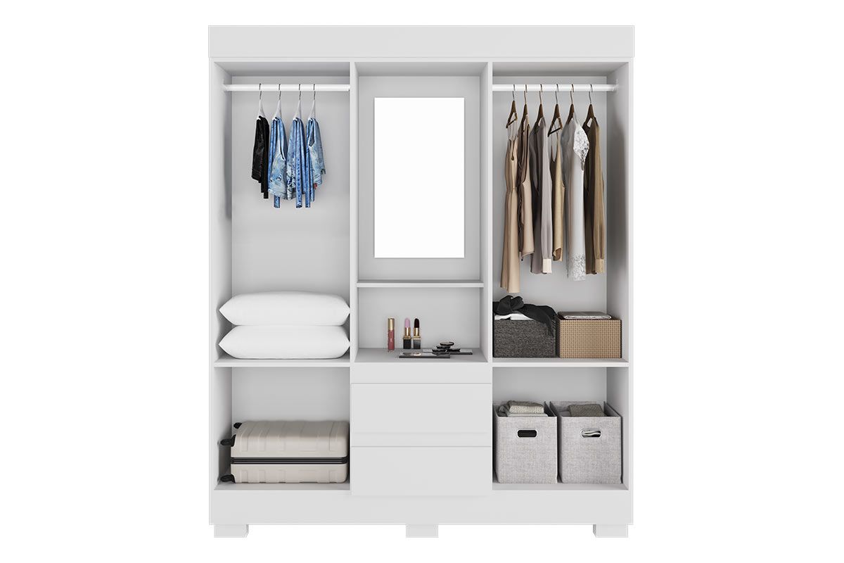 Guarda Roupa Solteiro 4 Portas e 2 Gavs c/1 Espelho Isabely Plus ACP Guarda Roupa Solteiro 4 Portas e 2 Gavs c/1 Espelho Isabely Plus ACP