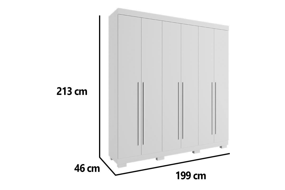 Guarda Roupa Casal 6 Portas e 3 Gavetas Ágata ACP Guarda Roupa Casal 6 Portas e 3 Gavetas Ágata ACP